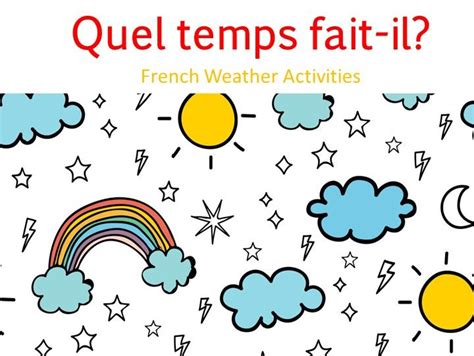 Quel Temps Fait Il French Weather Activities Teaching Resources