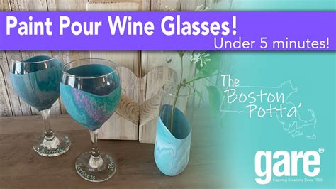 Paint Pour Wine Glasses Using Gares Acrylic Party Paints Youtube
