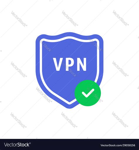 Minimal Vpn Shield With Check Mark Royalty Free Vector Image