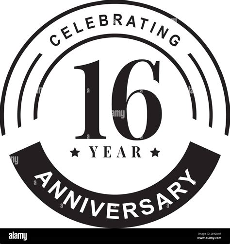 16th Year Celebrating Anniversary Emblem Logo Design Vector Template