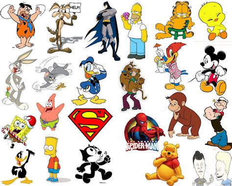 An Image Of Many Cartoon Characters In The Same Color