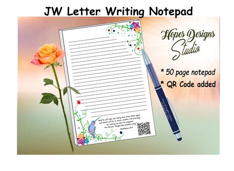 Jw Tsjw Notepad Letter Writing Stationeryhummingbird Floral Design