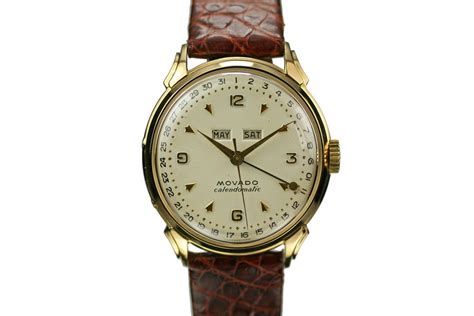 1950 Movado Calendomatic Watch For Sale Mens Vintage