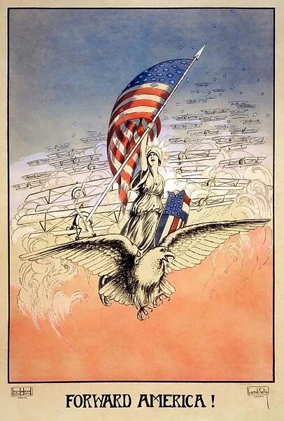 Wwi Poster 1917 Forward America Lithograph By Carroll 12394885
