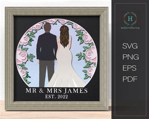 a couple is standing in front of a floral frame with the words mr and