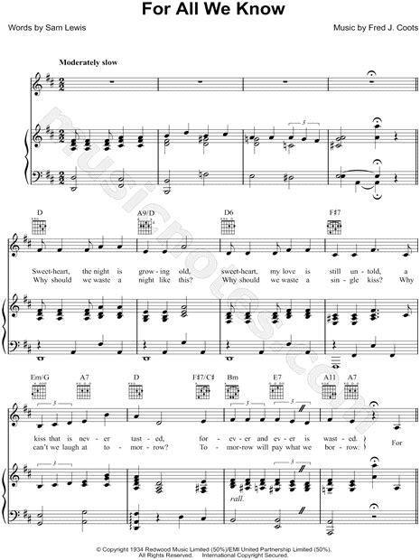 nat king cole for all we know sheet music in d major transposable download and print sku