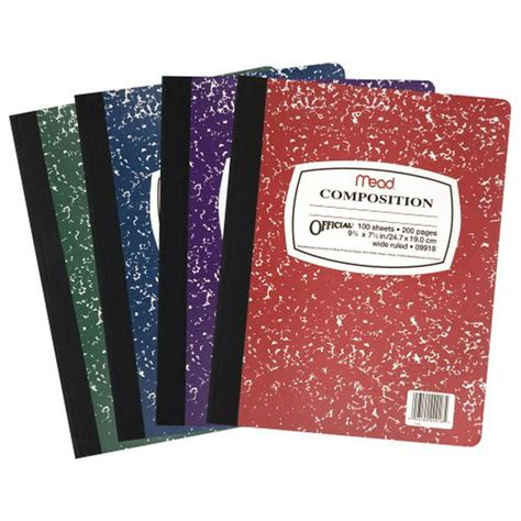 Mead Composition Book Wide Ruled 100 Sheets 9 34 X 7 12