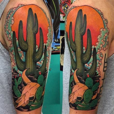 Refine your search for desert tattoo ideas. 70 Cactus Tattoo Designs For Men - Prickly Plant Ink Ideas