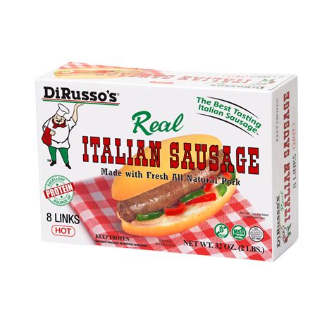 Hot Italian Sausage Links Dirusso Sausage 2 Lb Gluten Free