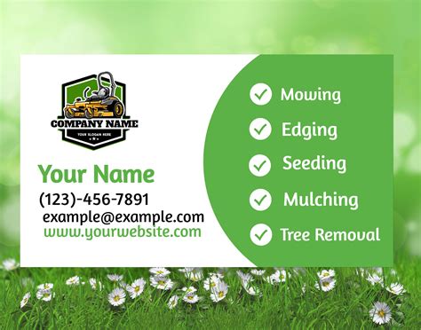Diy Lawn Care Landscaping Business Card Template Vista Print Etsy India