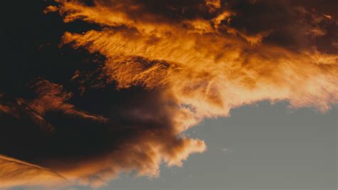 Download Wallpaper 2048x1152 Clouds Sky Sunset Porous Dark