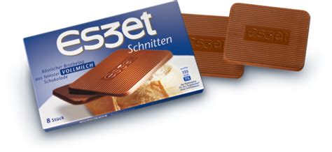 Eszet Schokolade Schnitten Vollmilch 75g 8 Tafeln Packung