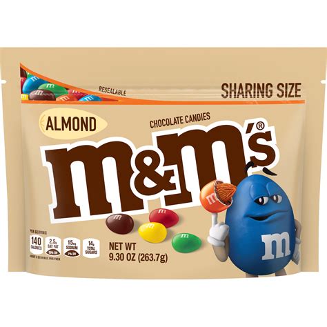 Mandms Almond Milk Chocolate Candy 93 Oz Resealable Bag Sharing Size