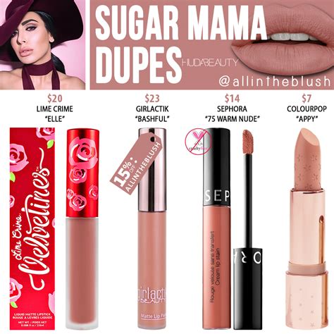 Huda Beauty Sugar Mama Liquid Matte Lipstick Dupes All In The Blush