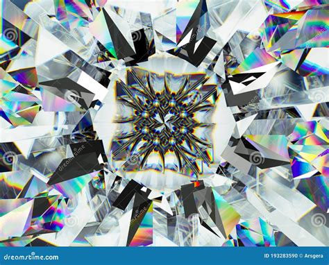 Gemstone Or Diamond Texture Closeup And Kaleidoscope Stock Illustration