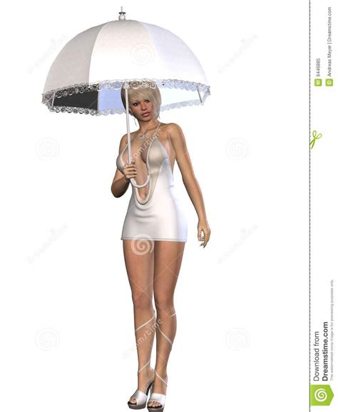Rainy Day Beauty With Umbrella Royalty Free Stock Photo