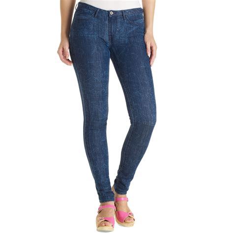 Levis Printed Denim Legging In Blue Block Print Lyst