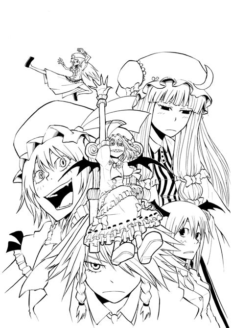 Karu Ishiken Flandre Scarlet Hong Meiling Izayoi Sakuya Koakuma