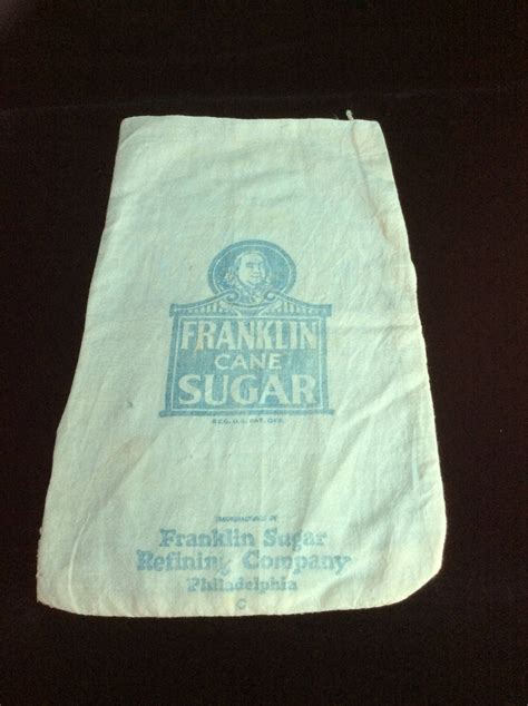 Vintage Franklin Cane Sugar Bag Cotton Sugar Sack Primitive Etsy