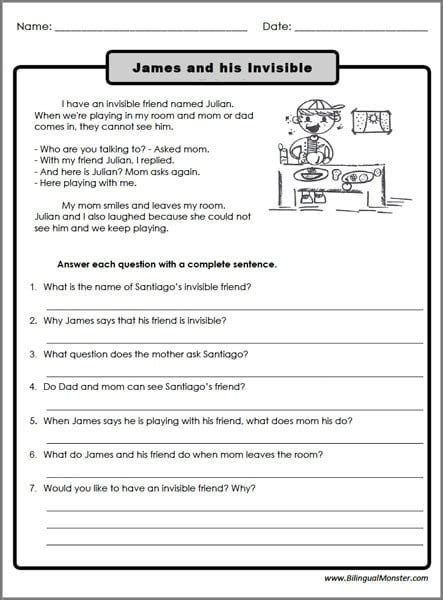 Reading Comprehension Worksheets 3rd Graders Mreichert Kids Worksheets