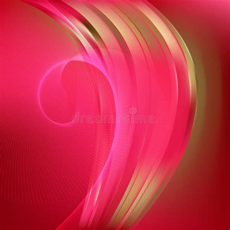 Abstract Pink And Gold Flow Curves Background Stock Vector