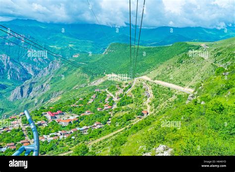 The Cables Of The Aerial Tram Famous As The Wings Of Tatev Connecting