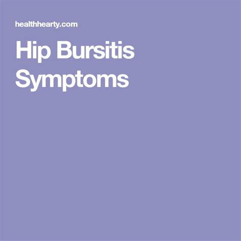 Bursitis Hip Pain Diagnosis Chart