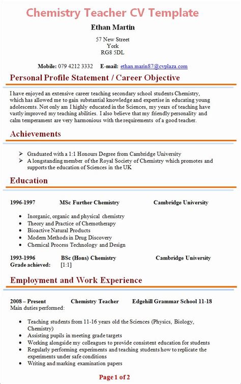 How long should a cv be? 40 Free Teacher Resume Templates in 2020 | Teacher resume ...