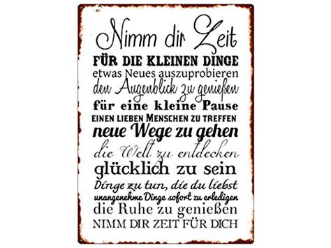 Halte dir jeden tag 30 minuten für deine sorgen frei und in dieser zeit mache ein nickerchen. Nimm dir Zeit (Blechschild) | spruechetante.de