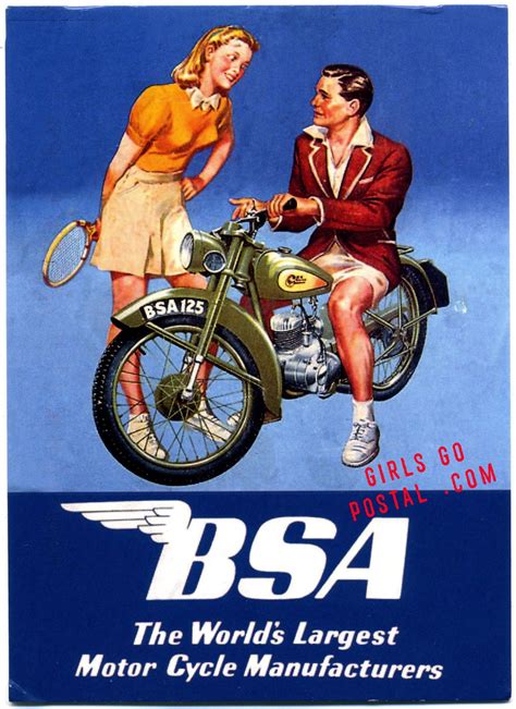Bsa Motorcycles Vintage Ad Postcard Vintage Motorcycle Posters Bsa