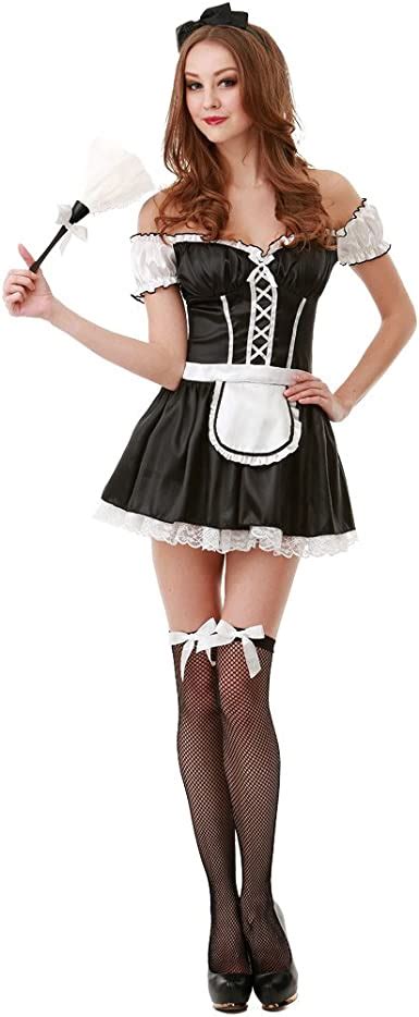 French Maid Womens Halloween Costume Sexy Apron Uniform