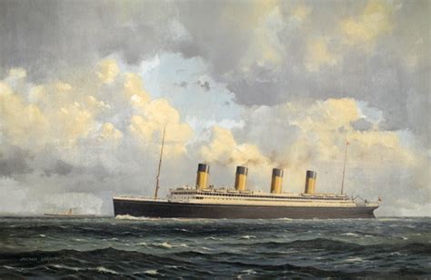 Michael Burnett Rms Titanic Painting Oil On Board Painting Of A Ship