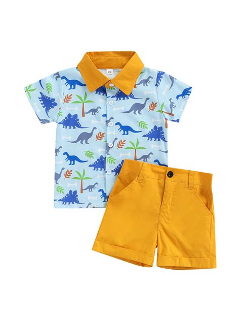 Jaweiw 2pcs Little Boys Summer Beach Wear Outfit Toddlers Cartoon