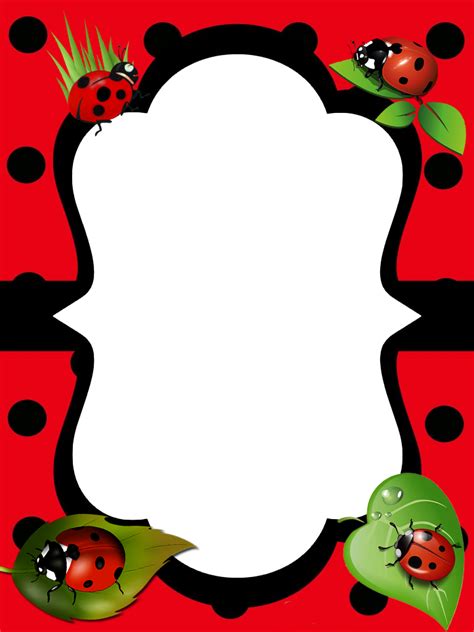 Frame For Children Png Ladybug Invitations Ladybug Baby Shower