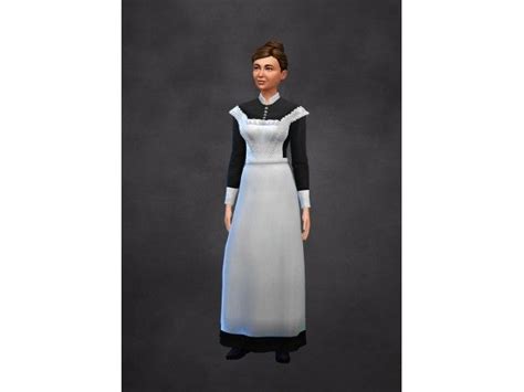Mrs White Maids Uniform By Linzlu Maids Uniform Sims 4 Maid Cc