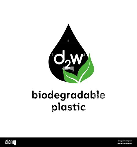 Biodegradable D2w Plastic Sign Vector Logo Eco Emblem For Organic