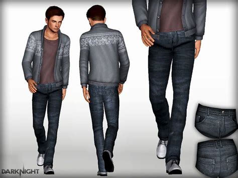 Darknightts Jean02 Iakop Tapered Jean Sims 3 Cc Clothes Sims 4
