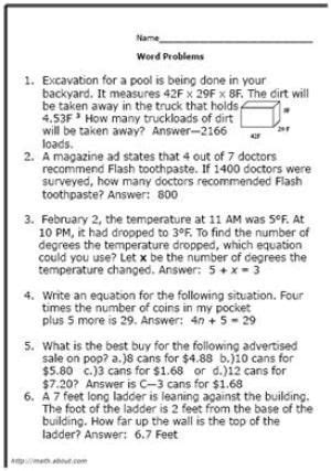 In this math worksheet, learners write the algebraic expression for each word problem. What Are Some Good Math World Problems for 8th-Graders ...