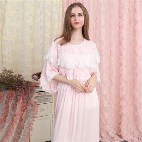Cotton Lace Sleepwear Ladies Women Princess Nightgown Pregnant Women