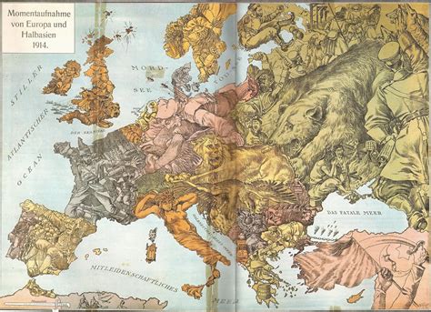 wwi satirical map of europe vivid maps
