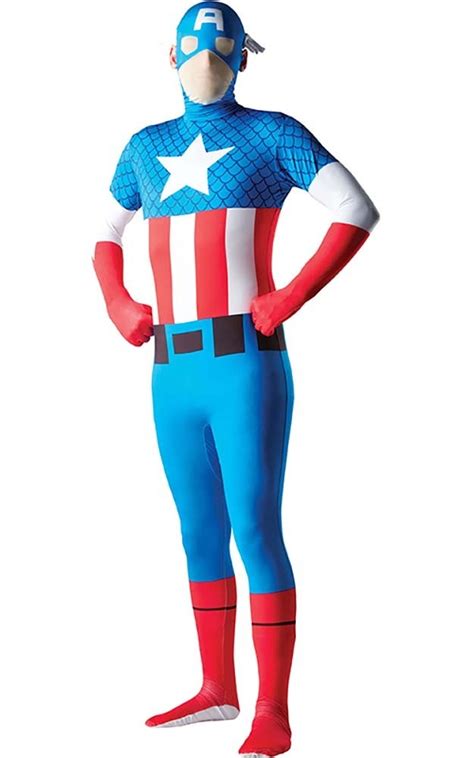 Licensed Captain America 2nd Skin Adult Mens Superhero Halloween