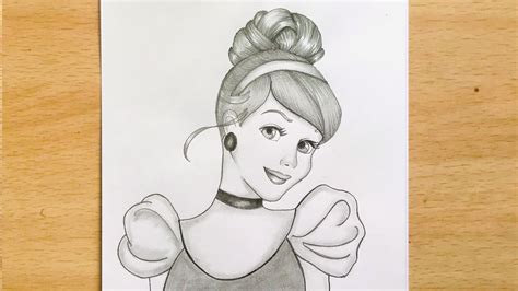 How To Draw Cinderella Disney Princess Drawing Pencil Sketch Easy