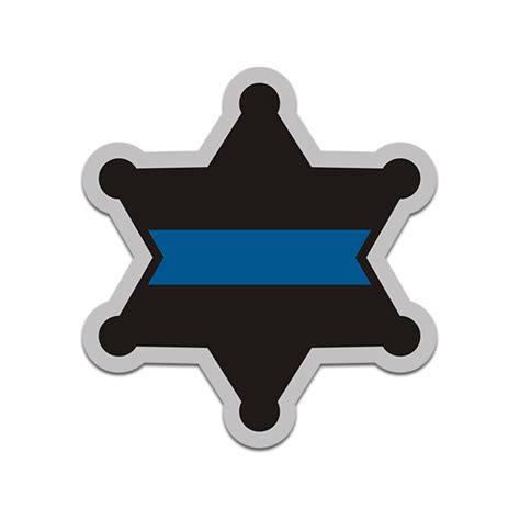 Thin Blue Line Sheriff 6 Point Badge Deputy Sticker Decal Rotten Remains