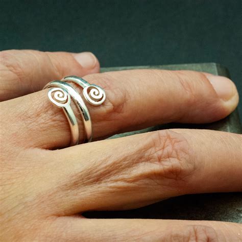 Sterling Silver Greek Spiral Ring Handmade Twist Grecian Ring Menwomen Greek Jewelry