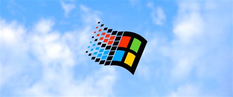 Windows Logo Logo Windows 95 Operating System Clouds Microsoft Windows