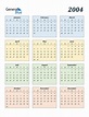 2004 Calendar (PDF, Word, Excel)