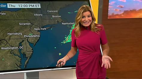 Jen Carfagno The Weather Channel 111121 Maroon Dress Profile View