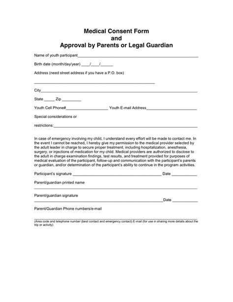 Medical Consent Form In Word And Pdf Formats