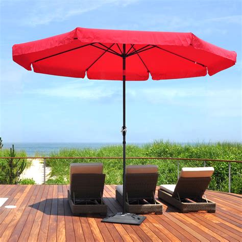 10ft Aluminum Outdoor Patio Umbrella Wvalance Crank Tilt Sunshade