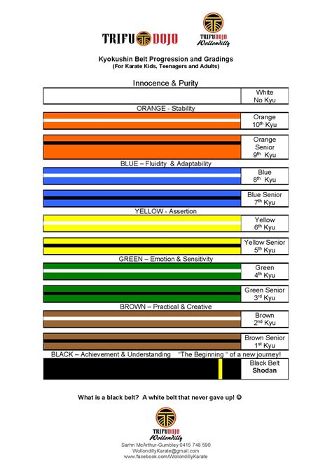 Karate Belt Color Chart